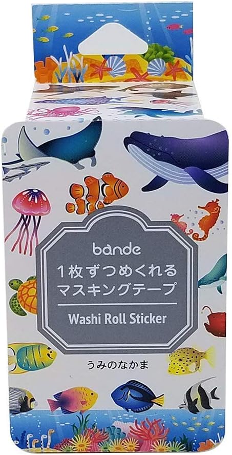 Bande Set of 3 Masking Roll Sticker Masking Tape Sea Friends for Scrapbooking DIY