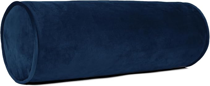 Sherry Kline Velvet Bolster Pillow, Decorative Throw Pillow, (Set of 2), Navy Blue