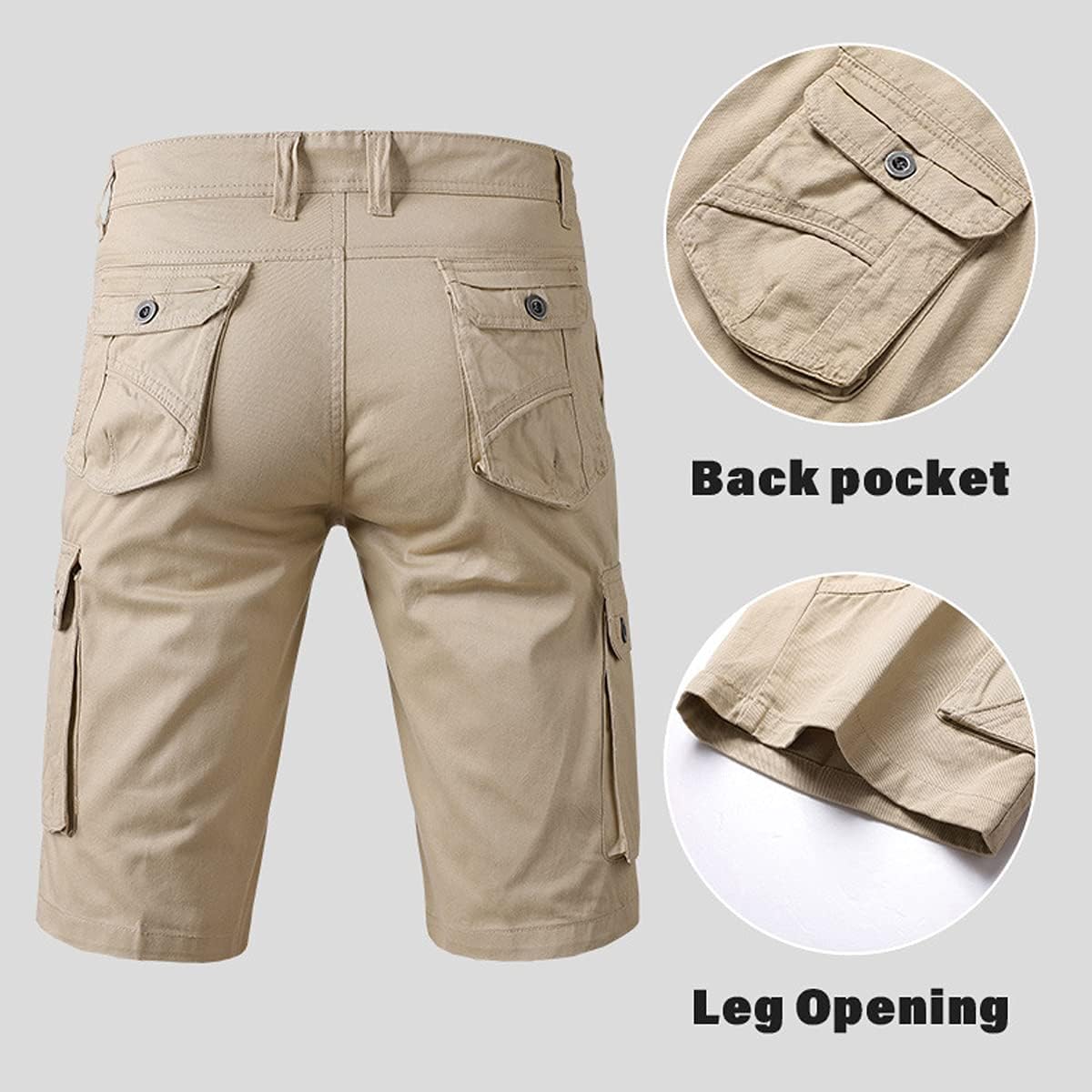 Mens Cargo Shorts Vintage Cotton Relaxed Fit Work Shorts Outdoor Hiking Fishing Quick Dry Short Shorts