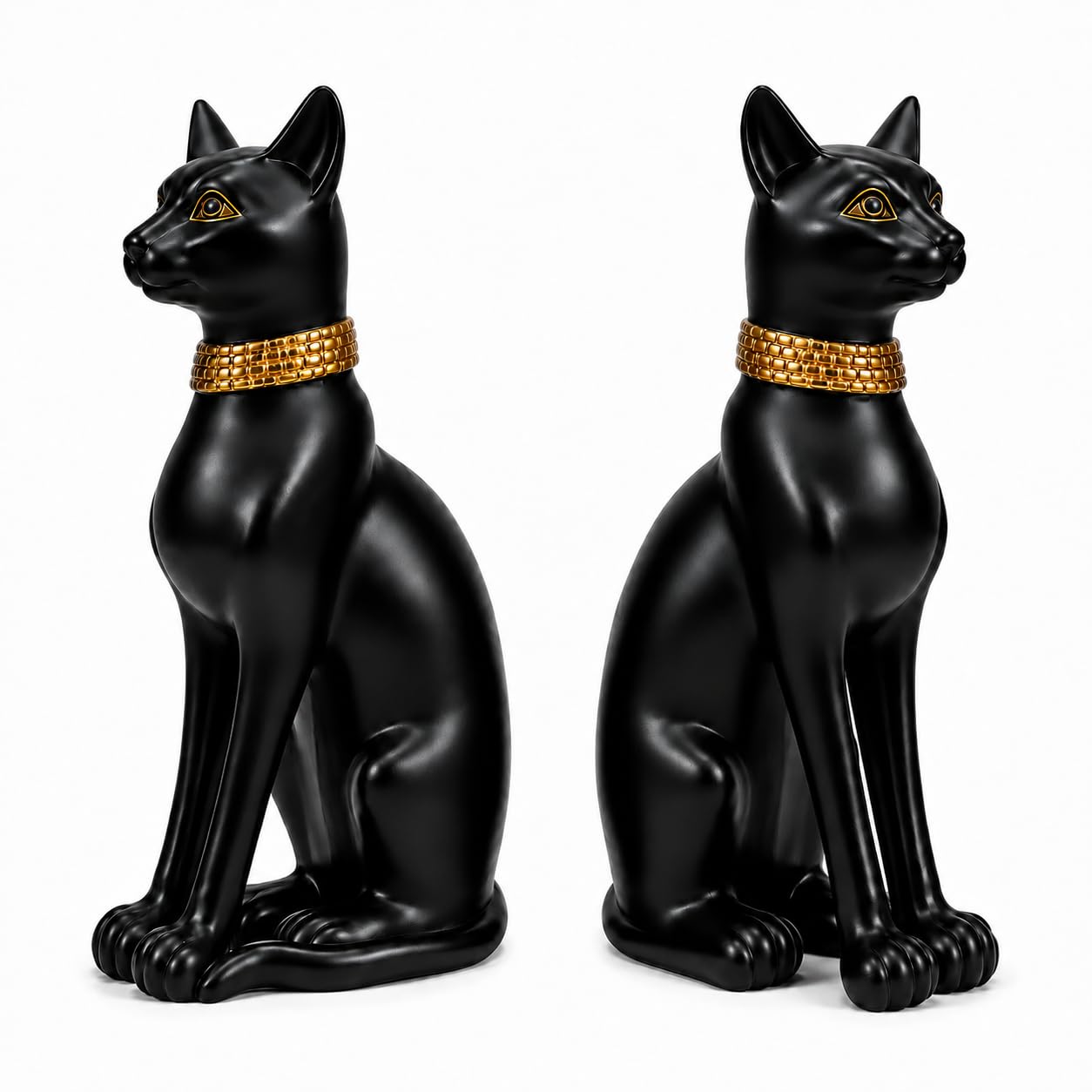Photo 1 of Comfy Hour 9.1 Inch Egyptian Bookends, Bastet Black Cat, Set of 2