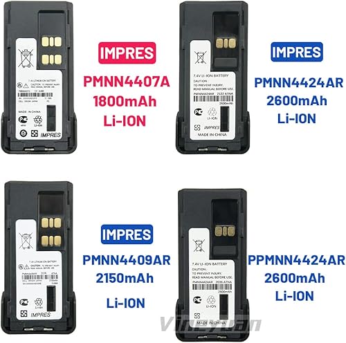 Miniatura 5 de PMNN4407A IMPRES Batería rápida para Motorola XPR3300 XPR3500 XPR7350 XPR7380 APX 1000 DP4800 XiR P8668 Batería de repuesto 7.4V 1800 mAh Batería