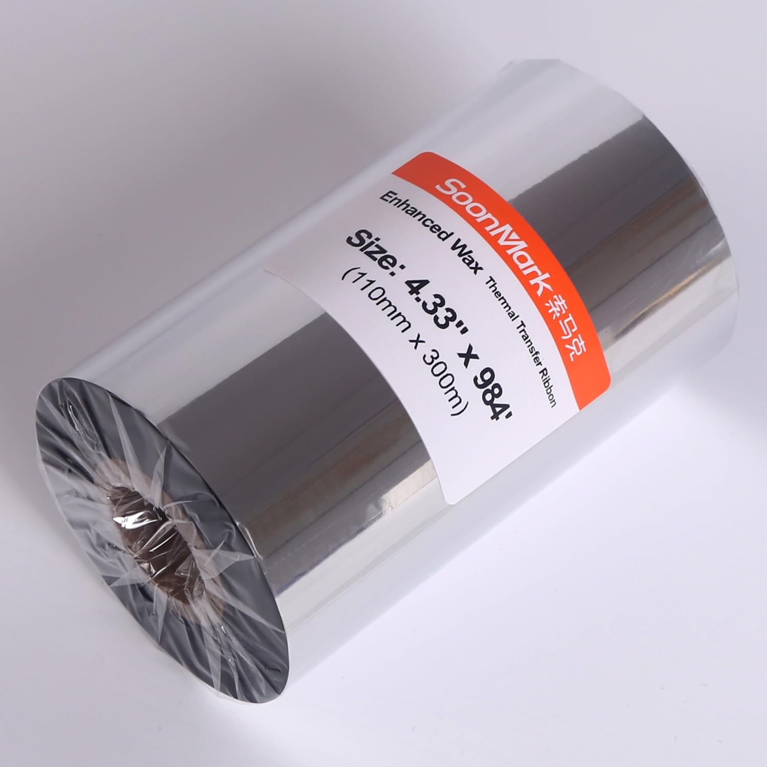 10 Rollen 110 mm x 300 m Thermo-Transfer-Wachsband für Etiketten, Barcode-Druck für Zebra, TEC, DATAMAX etc.