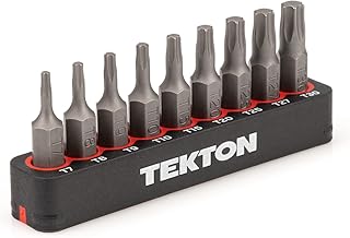TEKTON 1/4 Inch Star Bit Set with Rail, 9-Piece (T7-T30) | DZT93001