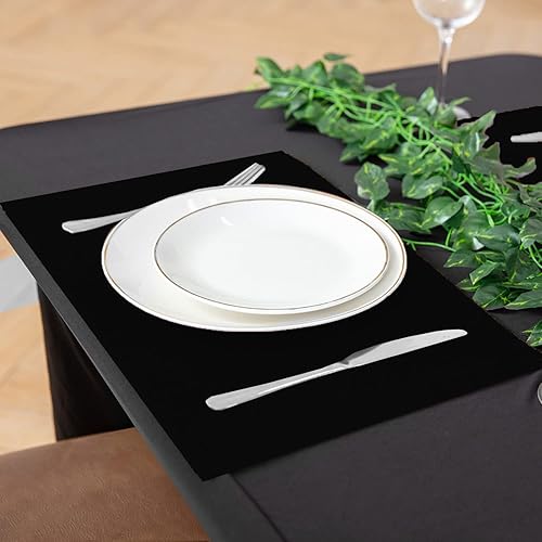 Miniatura 7 de Juego de 8 manteles individuales de tela tipo lino, lavables a máquina, resistentes al calor, sin arrugas, de poliéster grueso, para cocina, mesa de