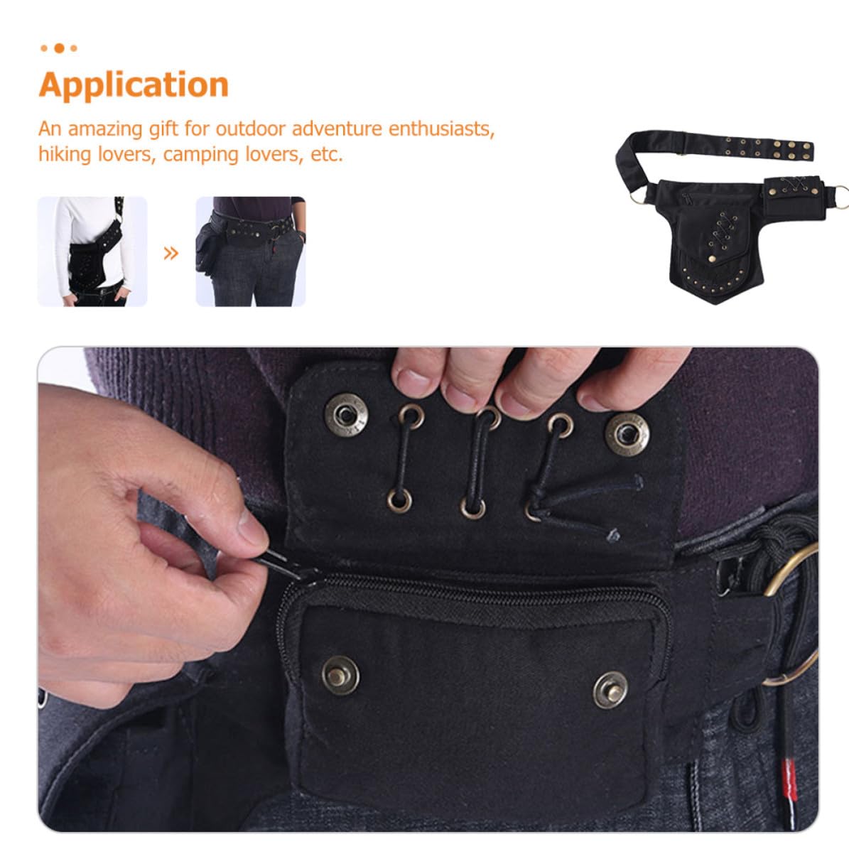 Balacoo Funda para Teléfono Móvil Adecuado para Camping y Senderismo Bolsa de Cinturón, Almacenamiento Seguro y Acceso Conveniente, Material de Algodón y Aleación de Aluminio