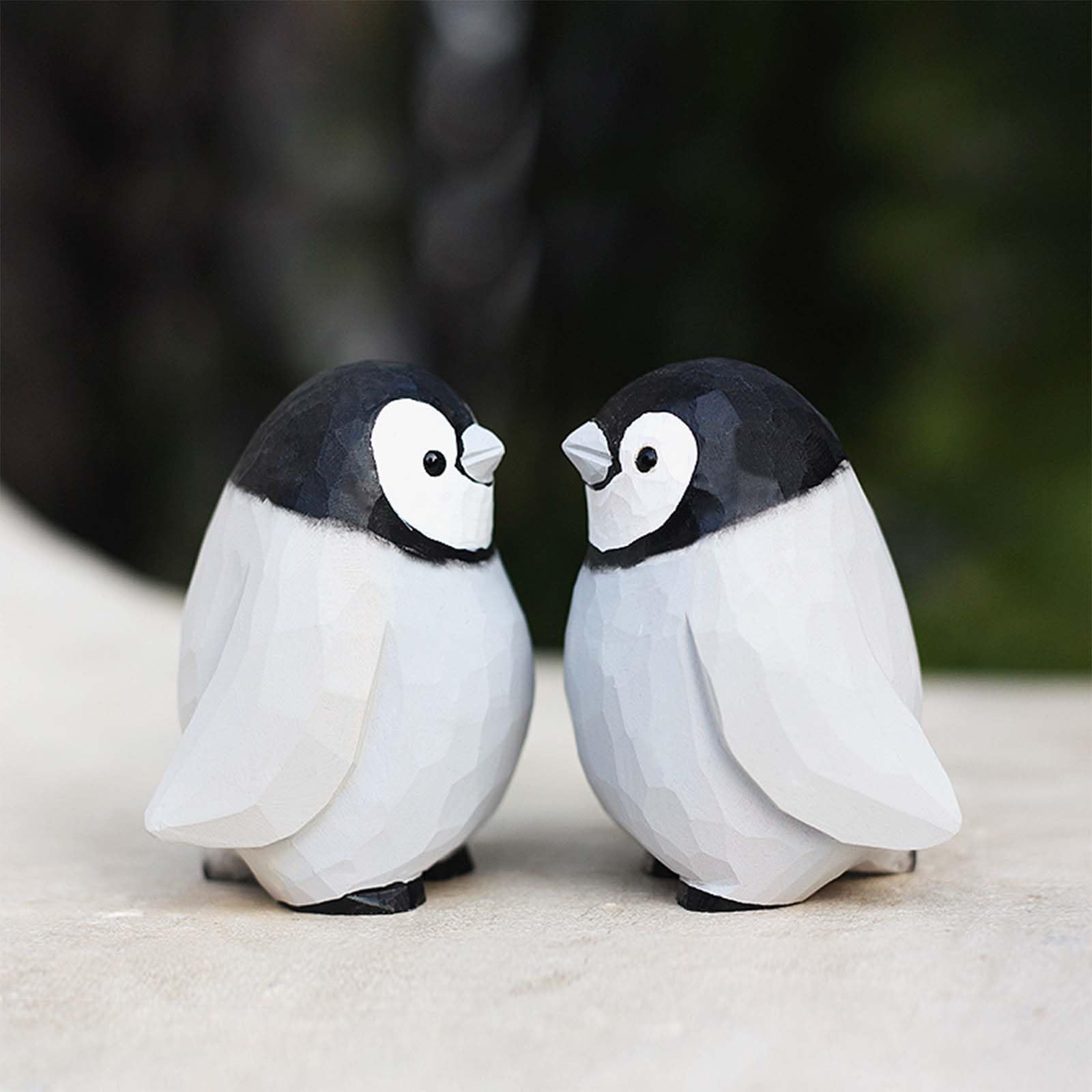 Amazon.co.jp: ペンギン 鳥の置物 木彫り インテリア雑貨 鳥 置物
