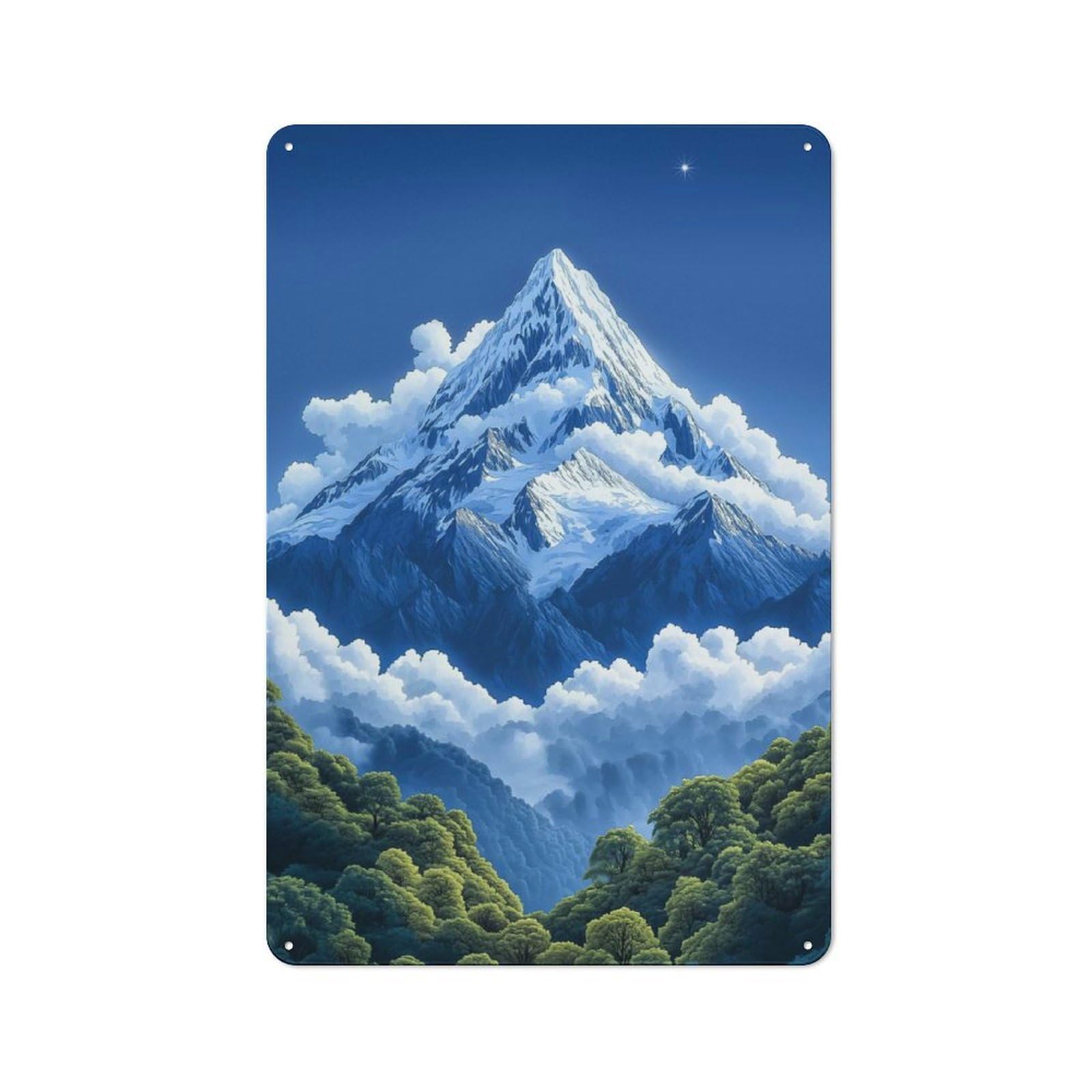 Junmoney Style-2 Retro Tin Sign 30X20cm Featuring Snowy Mountain Peak For Workshop Wall, Gift For Makers And Diy Enthusiasts During The Christmas Season