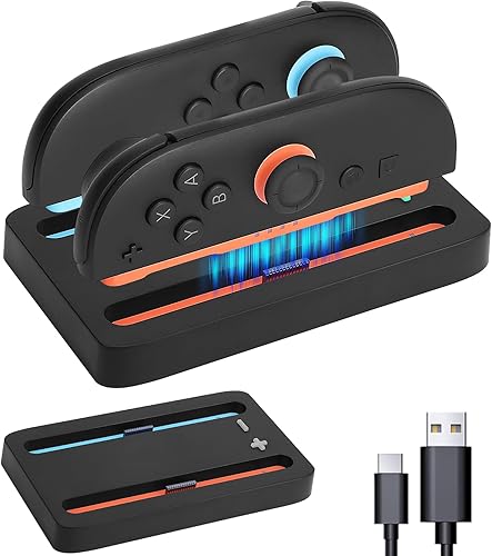 Base de carga para Nintendo Switch 2, Switch 2 Joycons Dock para 2 Joycons, estación de soporte de cargador Joycons con indicación LED y cable de