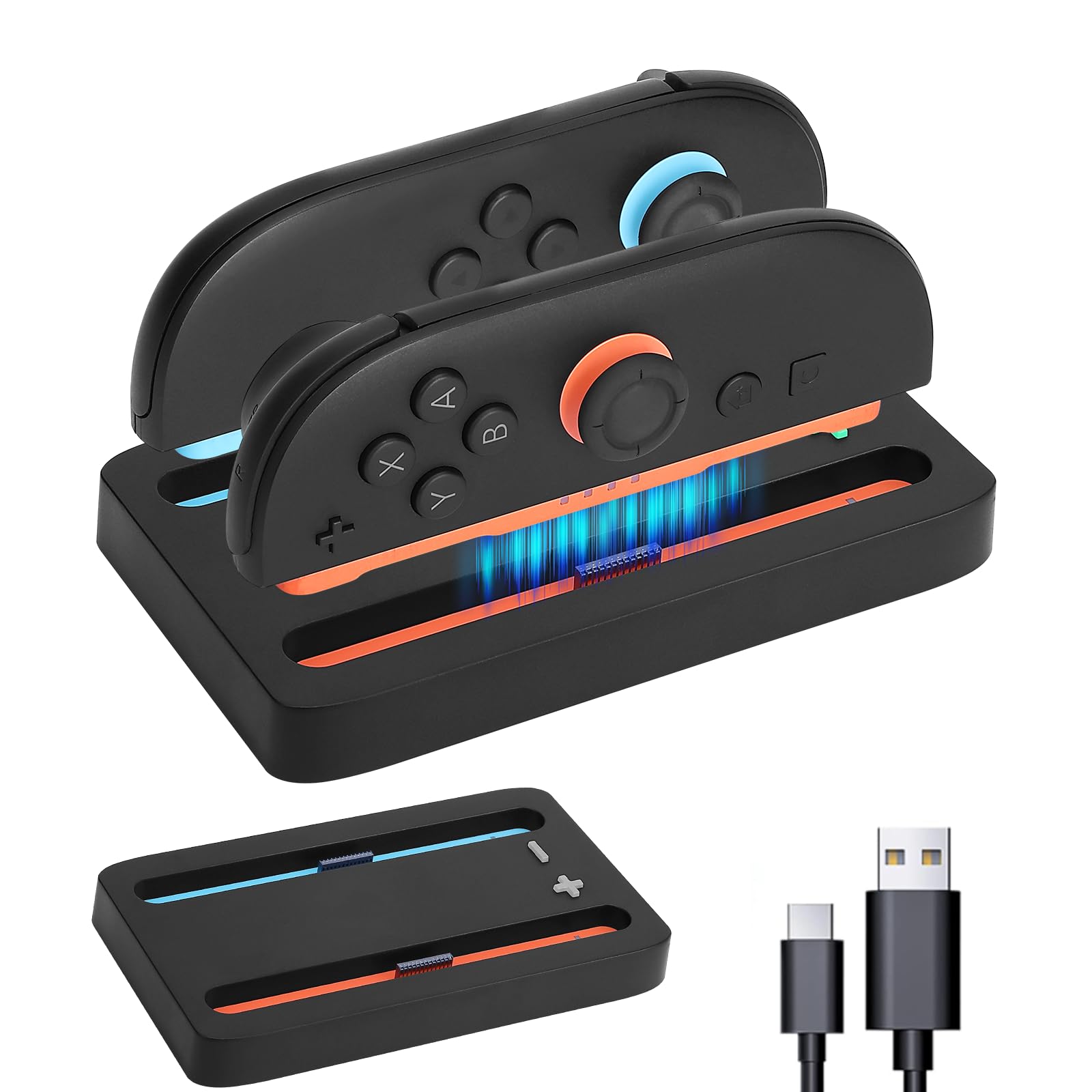 CBDYWVR Charging Dock for Nintendos Switch 2,Switch 2 Joycons Dock for 2 Joycon,Joycons Charger Stand Station with LED Indication and USB Type-C Charger Cable