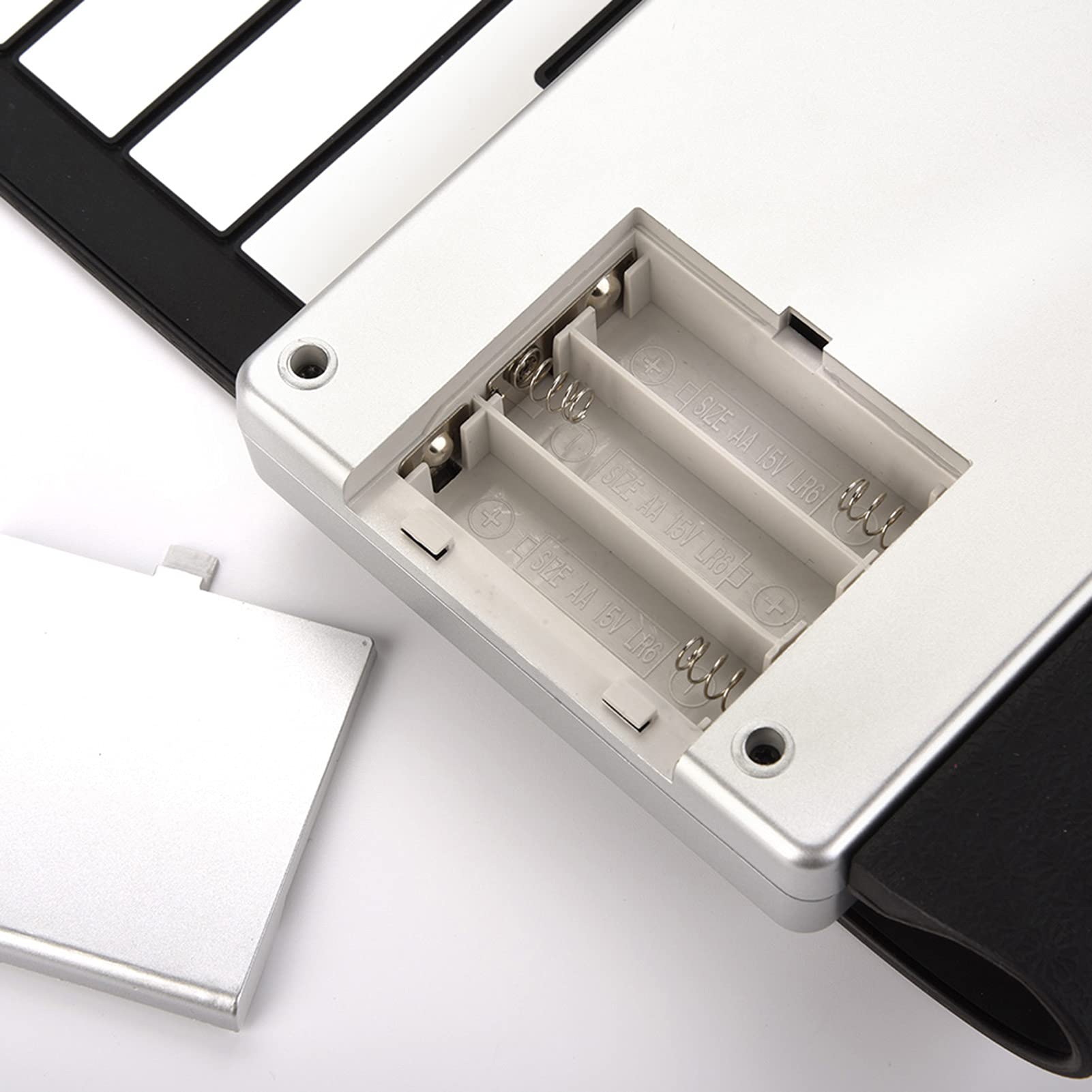 Asixxsix Roll Up Piano, 49-klawiszowe Przenośne Pianino Lekki materiał Silikonowy Wbudowany Głośnik 6 Utworów Demonstracyjnych 16 Barw Pianino Elektroniczne z Gniazdem 3,5 Mm dla Dzieci (SILVER)