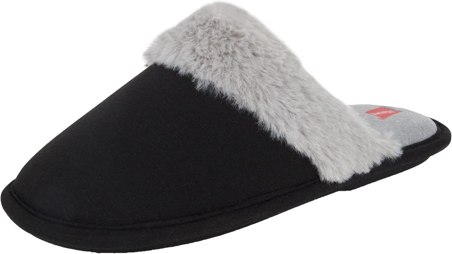 Hanes Womens Superior Comfort Cotton Slip On Scuff Slipper with Memory Foam and Anti-Skid Sole , Black , Large