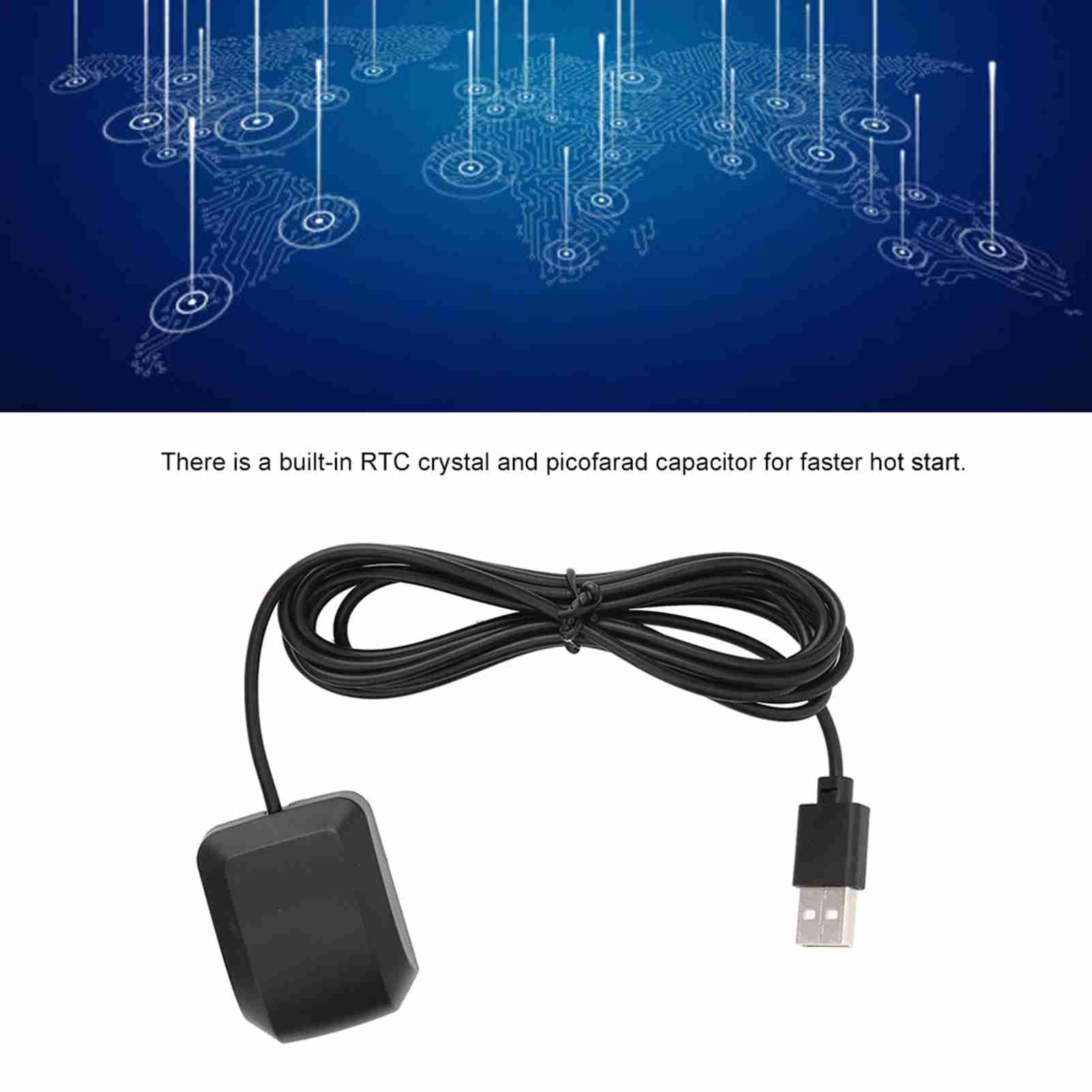 Wakects Módulo de Navegación VK162, Receptor GPS USB de Alta Precisión con Frecuencia de Actualización de 15 Hz para Mapas de Navegación de Earth en Tabletas, Portátiles y