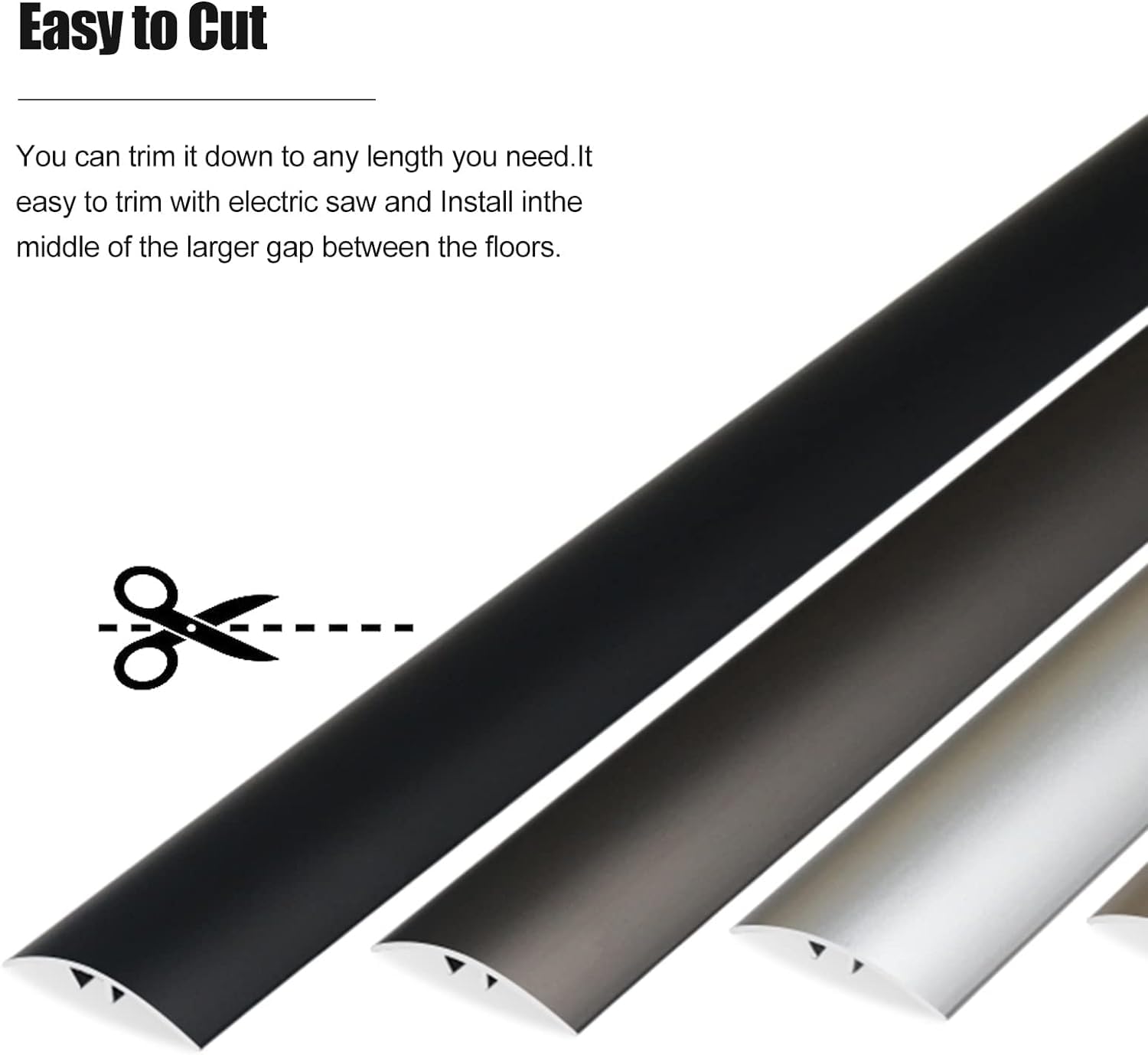 Tira de transición de suelo de aluminio para madera a alfombra/laminada a azulejos, reductor de puerta autoadhesivo, fácil de instalar (color 6, longitud 120 cm)