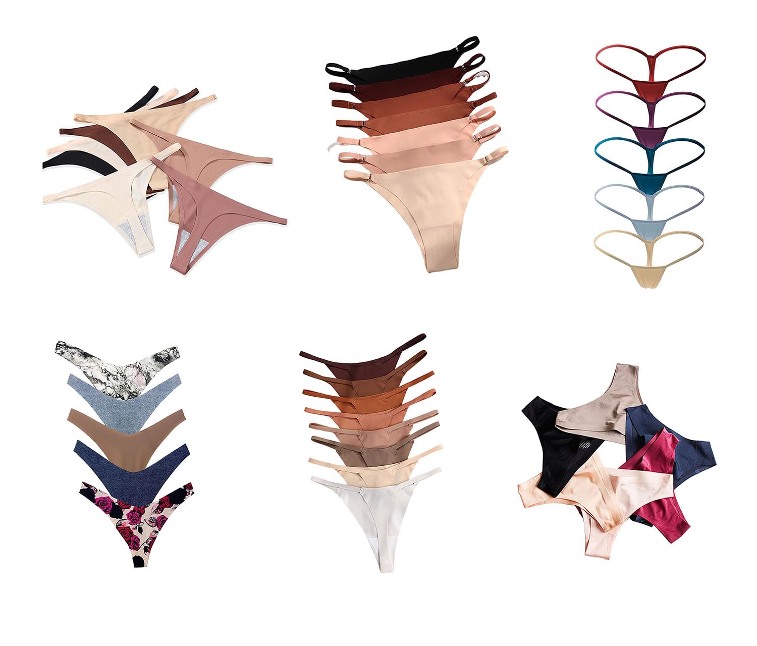 AMTBTXL Pack 30 20 10 Women Sexy Lacy Panties Variety of Underwear Pack T-Back Thong G-String Panties Sexy