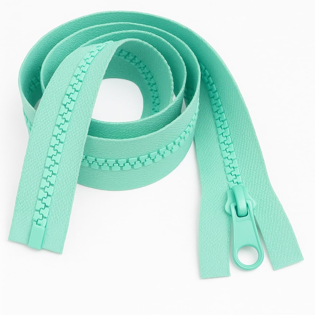 Heavy-Duty Chunky Zip, Mint 14" (35cm), Open Ended & Separating Style, Strong #5 Teeth