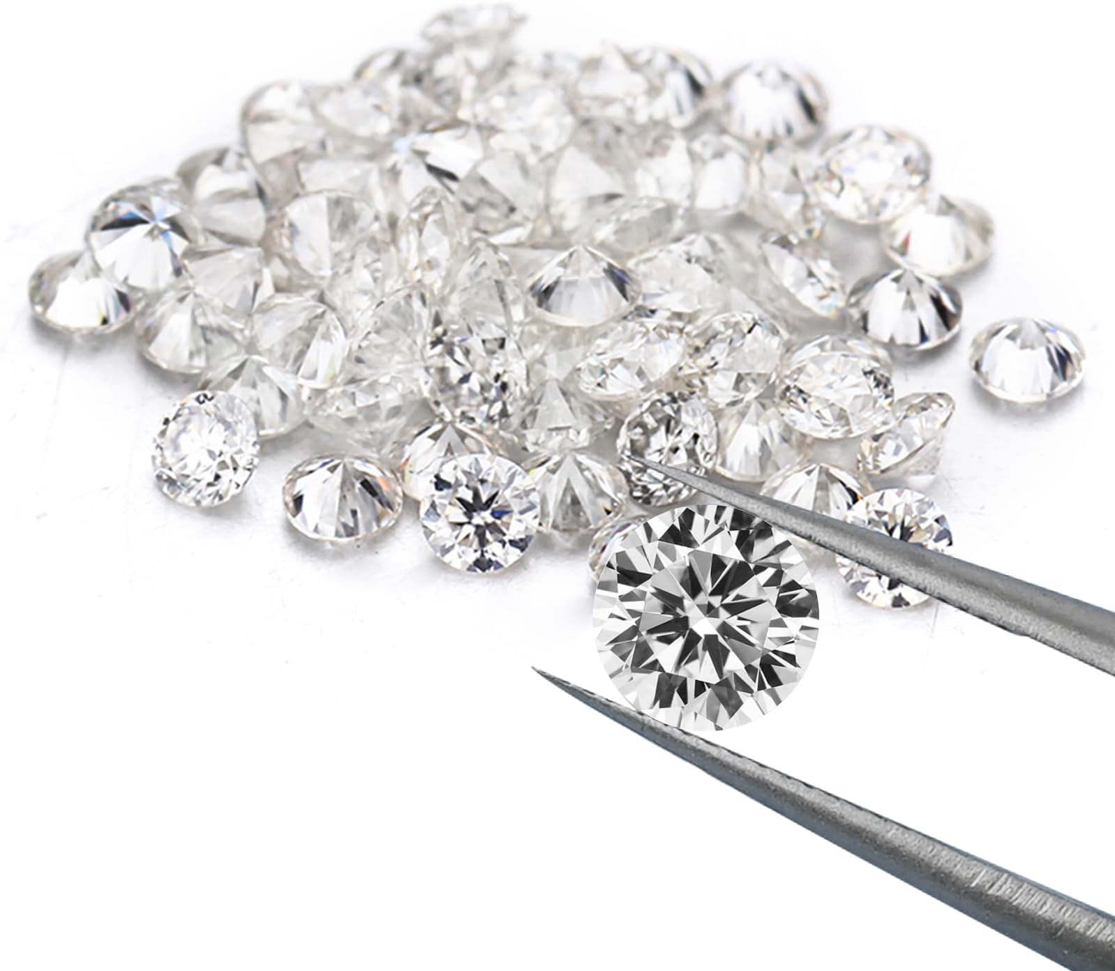 BLAROSE 1ct Per Pack Small Size 0.8-3.5mm Tiny Loose Moissanite Gemstone D Co...