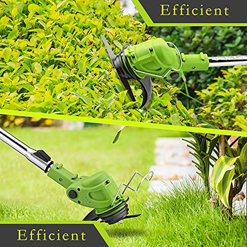 Accu-grasmaaier, 21 V, accu-grasmaaier, met accu en reservemes, grasmaaier, verstelbare kop en telescoopgreep voor gazon, landbouw, park, huis, fruit - Afbeelding 6