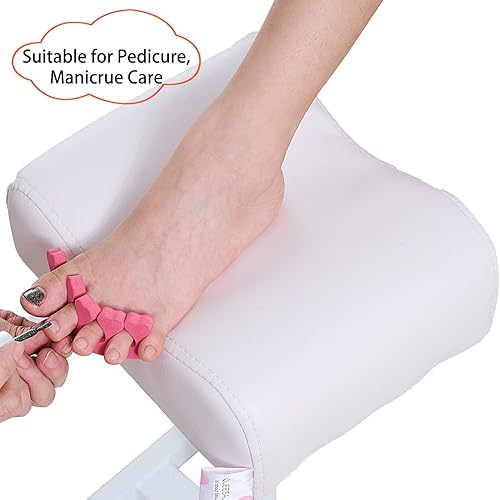 Miniatura 6 de Soporte de pedicura Reposapiés Altura ajustable Técnico SPA Beauty Stand Taburete con SPA antideslizante SPA Equipo para el hogar Blanco
