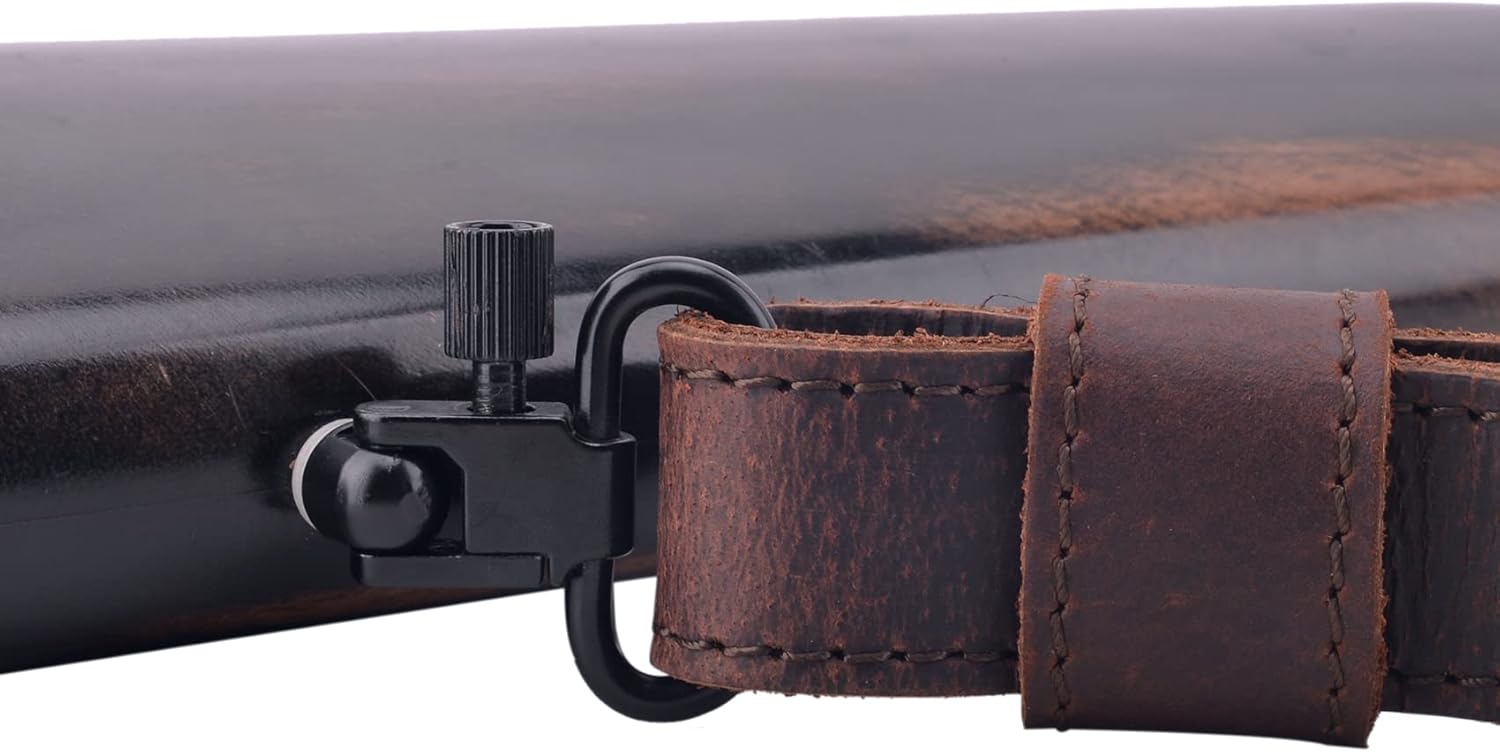 Leather Rifle Shell Holder Sling for 17HMR, .22LR, .22MAG., Padded Canvas Gun Shoulder Straps