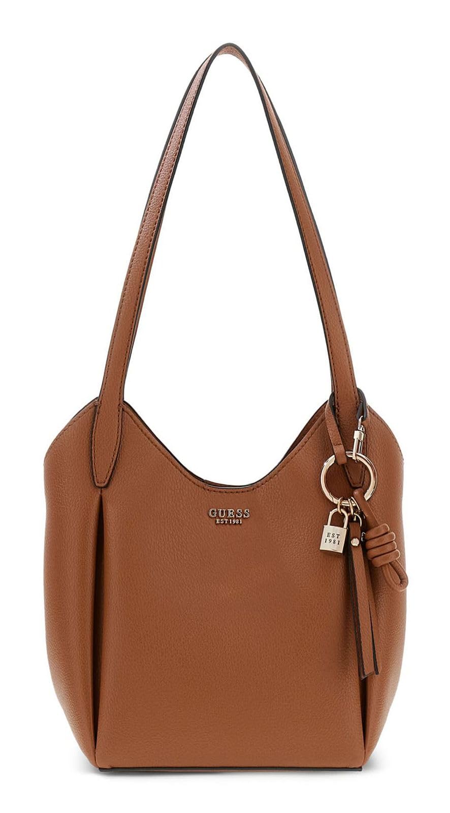 GUESS Schultertasche Melody Bucket Caramel braun