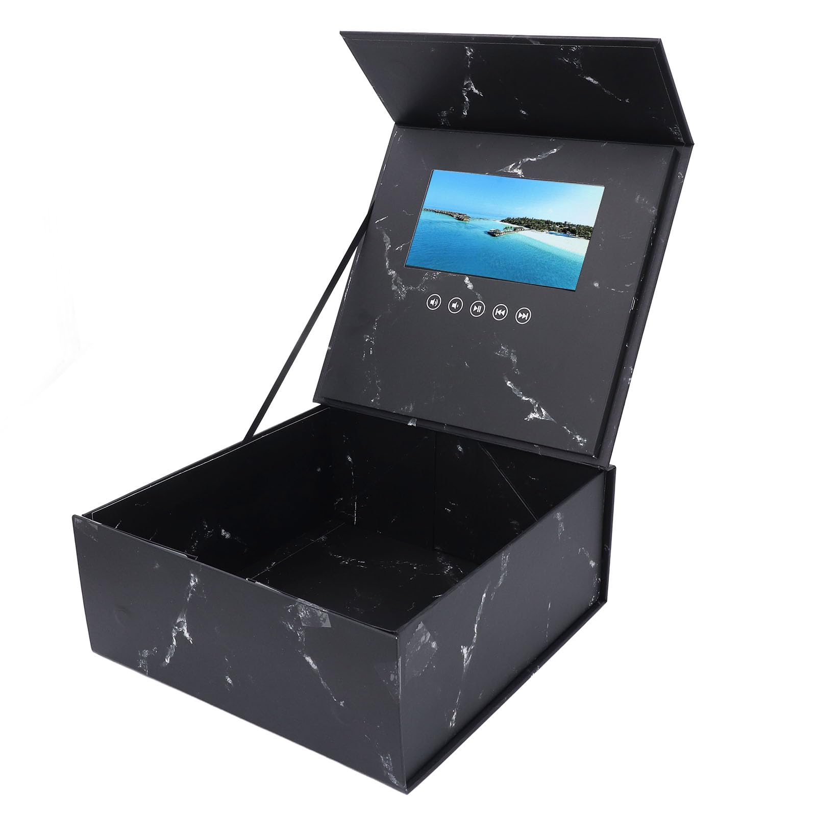 Caja de Regalo con Tarjeta de Felicitación con Video Electrónico con Pantalla LCD de 7 Pulgadas, Invitación de Boda, Adecuada para Navidad, Celebraciones de Aniversario, Cumpleaños, Videos