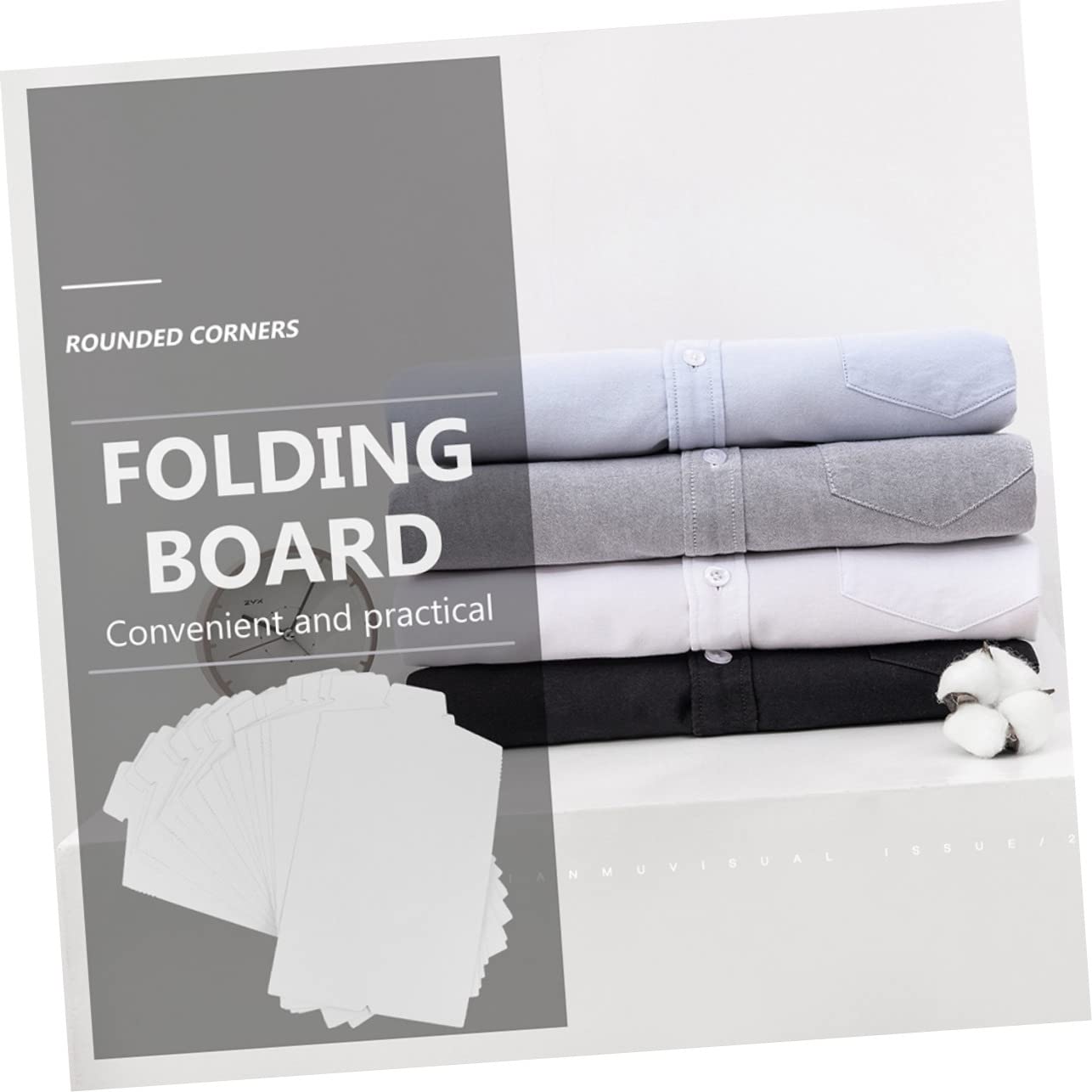 WHAMVOX 30pcs Cardboard Inserts for Shirts Shirt Folding Board Cardboard Sheets Laundry Organizing Boards Long Short Sleeves