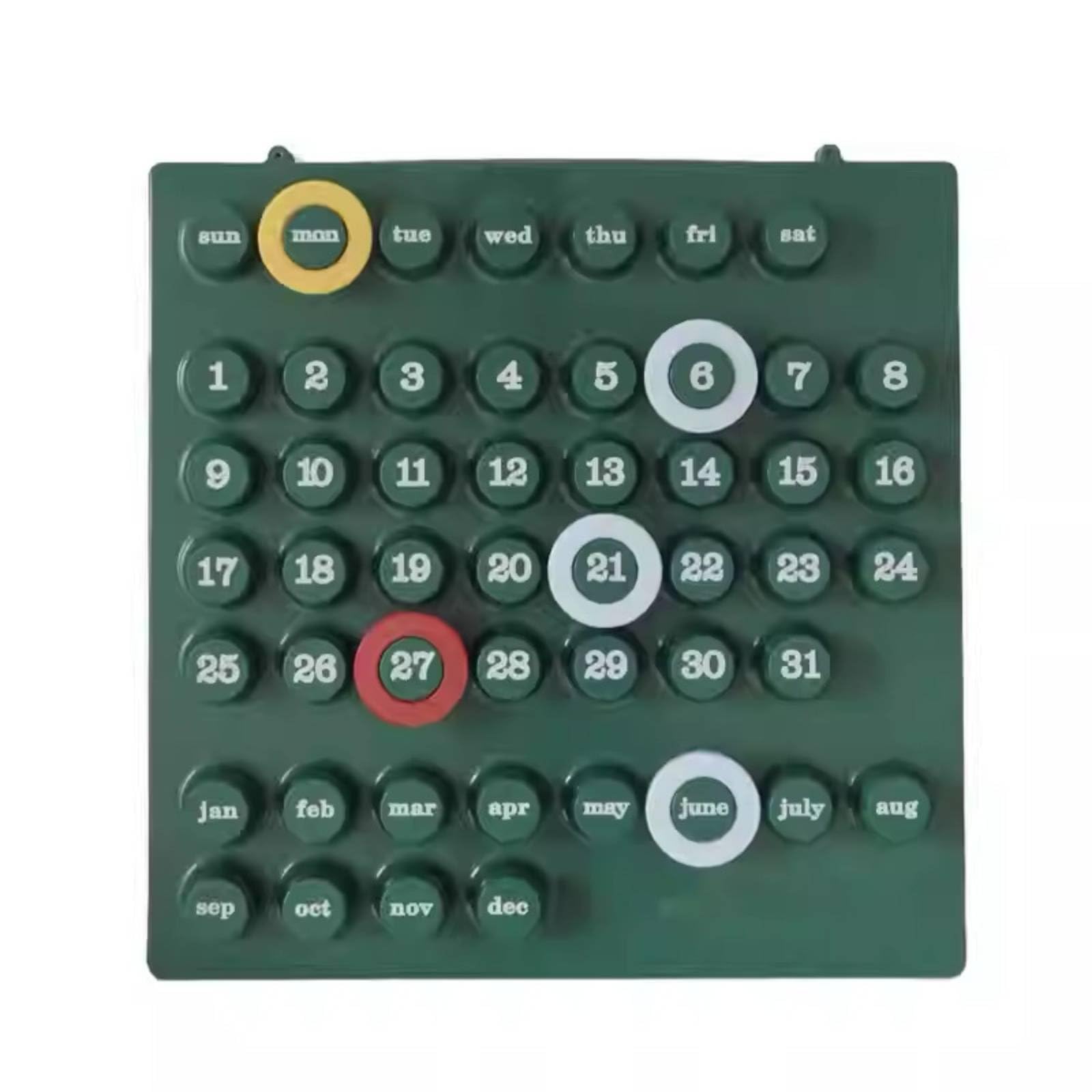 Vintage Tischkalender Retro Endlos Kalender Schreibtischkalender Organisationswerk Tisch-dekoration Funktion mit Einzigartigem 3D Design für Büro Wohnzimmer Studienzimmer Geschenk, Green