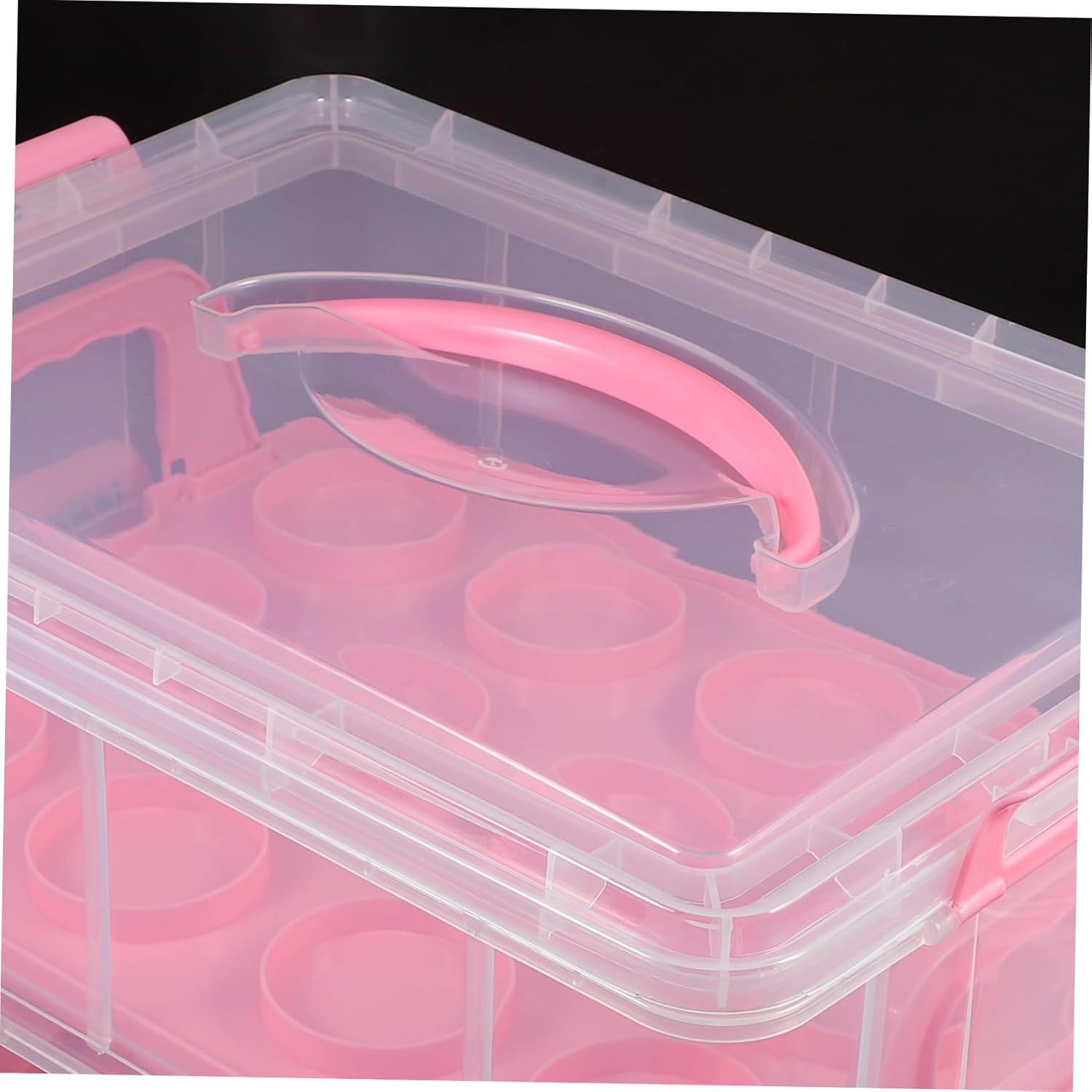 Zerodeko Clear Cupcake Storage Box Multi-layer Portable Cake Carrier for for Birthdays and Holidays Design for Cupcake Display and Packaging