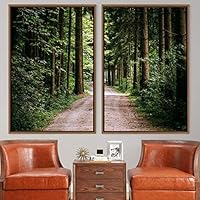 2 Piece Framed Canvas Wall Art Rustic Woods Canvas Prints Home Artwork Decoration for Living Room,Bedroom - 16