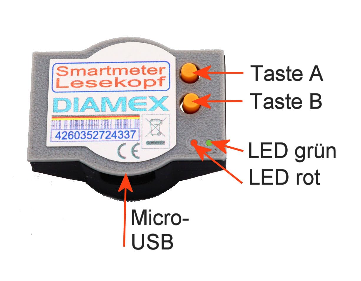 IR- Lesekopf zum Auslesen von digitalen Stromzählern (Tasmota Version) für Smartmeter Zähler