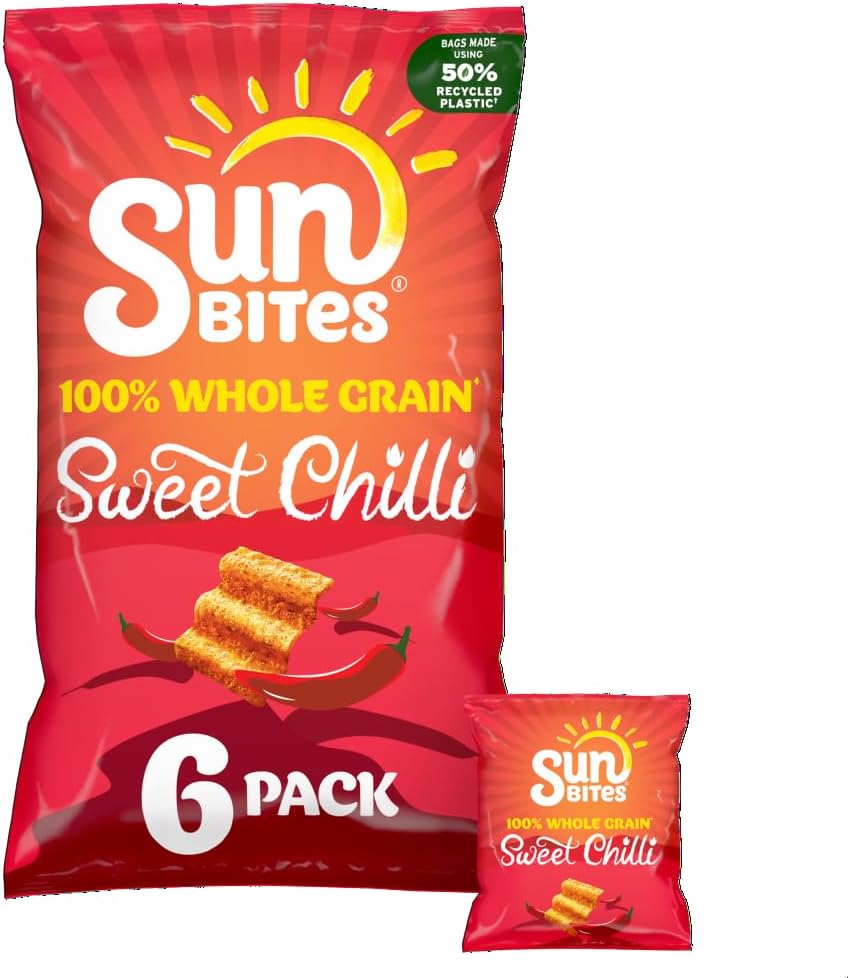 Sunbites Sun Ripened Sweet Chilli Multipack Snacks Crisps 6x25g