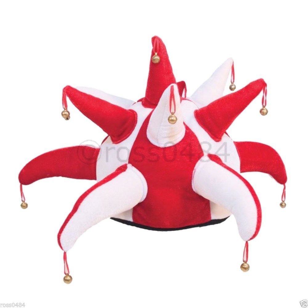 Football Rugby Jester Hat With Bells Red And White Desertcart INDIA