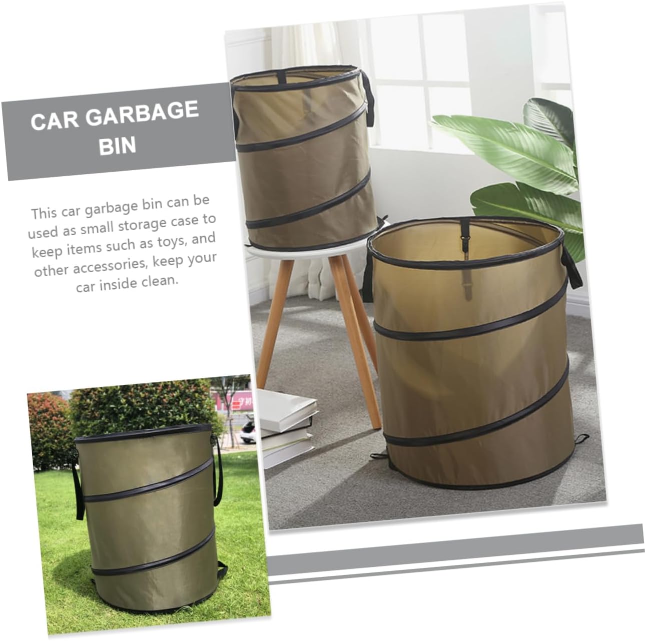VICASKY Garage Trash Can Oxford Cloth Material Outdoor Storage Bag Camping Barbecue Garbage Collection