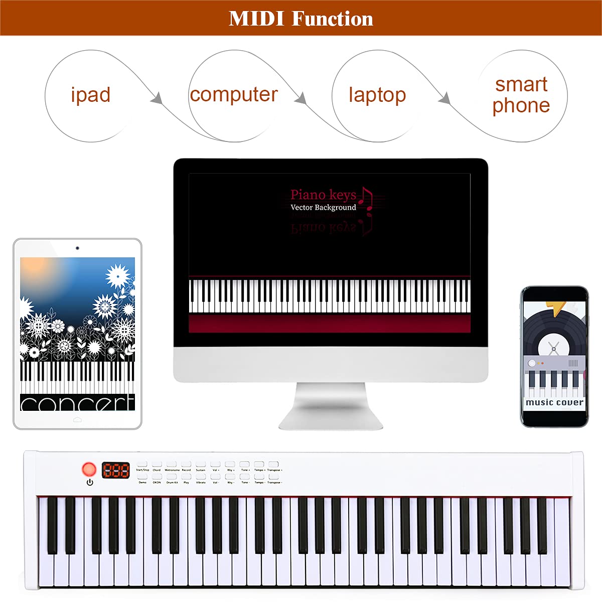 DP-6 Digitale Piano 88 Gewogen Toetsen Met Bank