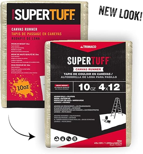 Miniatura 8 de Trimaco SuperTuff - Paño de lona pesada de 10 onzas de grosor, 4 pies x 5 pies