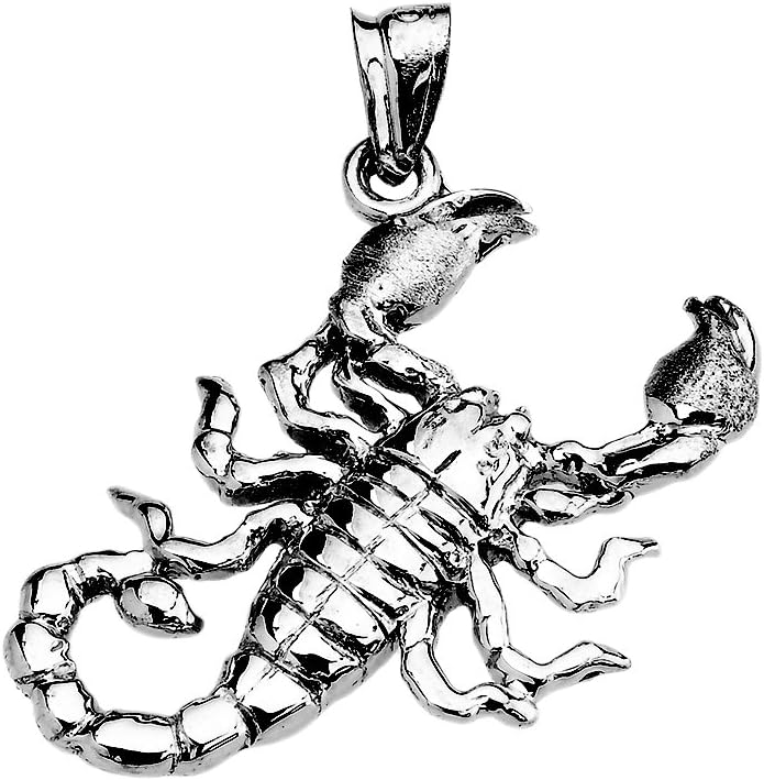 Sterling Silver Sideways Scorpion Pendant