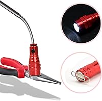 Vista 2 de Herramienta de recolección de linterna magnética, regalos para papá, accesorios telescópicos con LED regalos para hombres, esposo, él, rojo