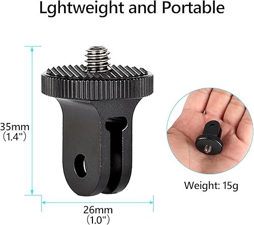 Miniatura 3 de HSU Adaptador de aluminio para trípode de cámara, soporte de cámara de 14 "- 20 con tornillo de aluminio, adaptador de trípode compatible con