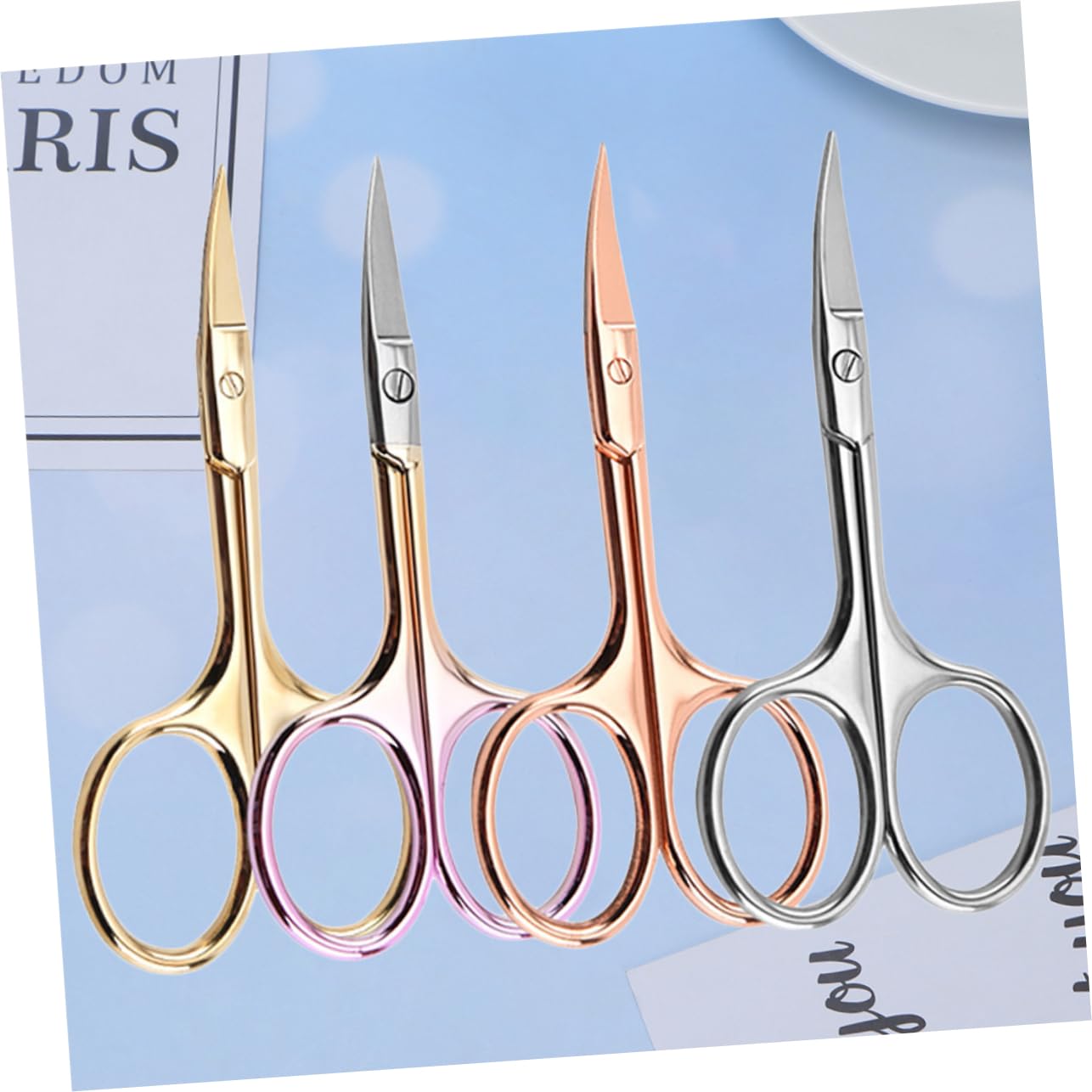 Healeved 8pezzi Forbici Acciaio Inossidabile Colorate Per Rifinire Barba e Baffi Per Barbieri e Uso Domestico Colori Casual