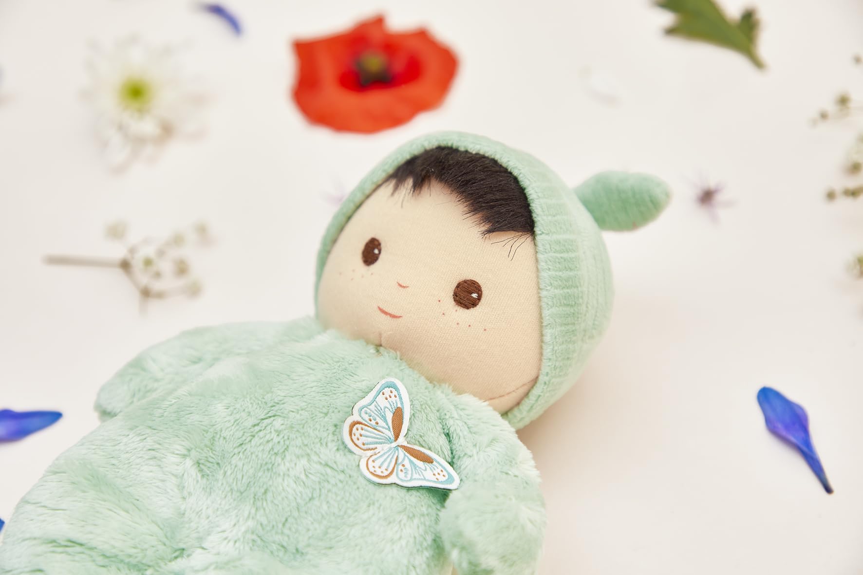 KALOO Poupon per bambini morbidissimo e coccoloso Corpo morbido e coccoloso Poupon di stoffa Verde 24cm Lavabile Dalla nascita K222003, Pilea