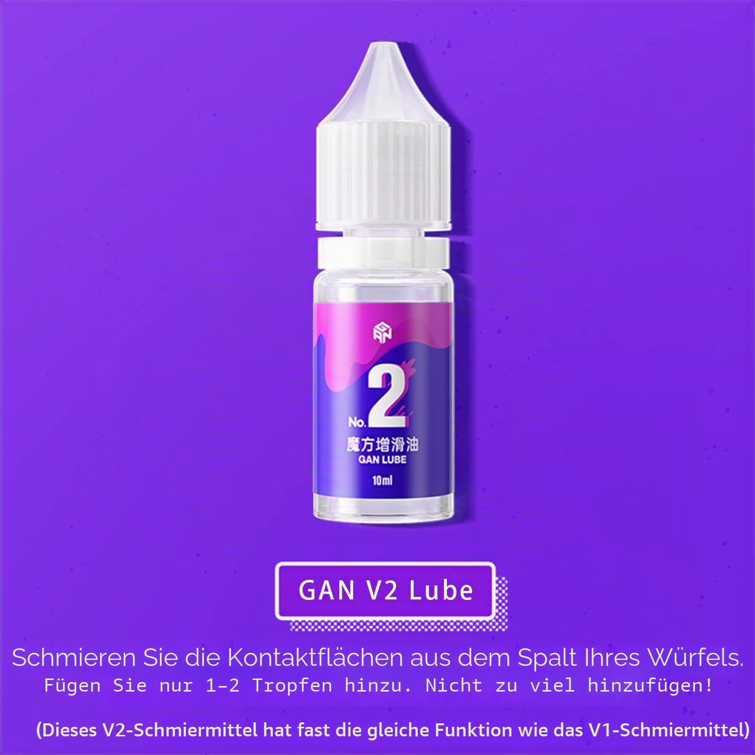 CuberShop GAN Lube Set Bundle (V2 Lube & V3 Sticky Lube), 10 ml Big Speed Cubing Schmiermittelbündel, GAN Professional Lubrication for Speed Cubing, 2022 neues Lube Bundle