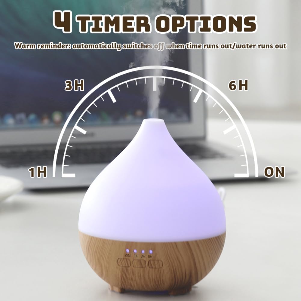 flintronic Diffusore di Oli Essenziali, 100ml Ultrasuoni Diffusore di Aromi Umidificatore Ambiente, Con LED a 7 colori, per Camera da Letto, SPA, Ufficio, Neonato