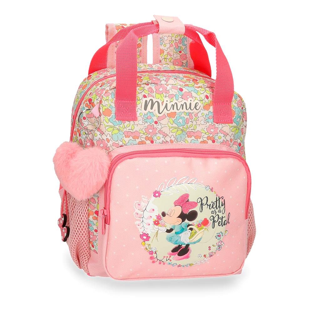 Disney Minnie Florals Mochila Preescolar Adaptable a Carro Rosa 23x28x10 cms Poliéster 6,44L