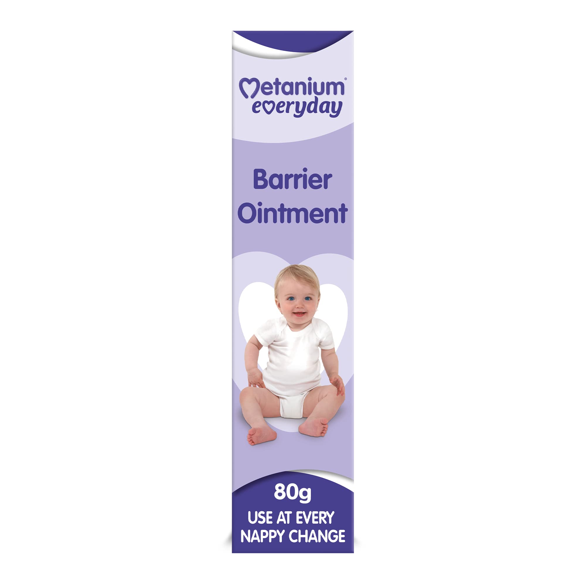 Metanium Everyday Barrier Ointment, Protection From Nappy Rash, For Everyday Nappy Change, Fragrance Free, Lanolin Free 80 g