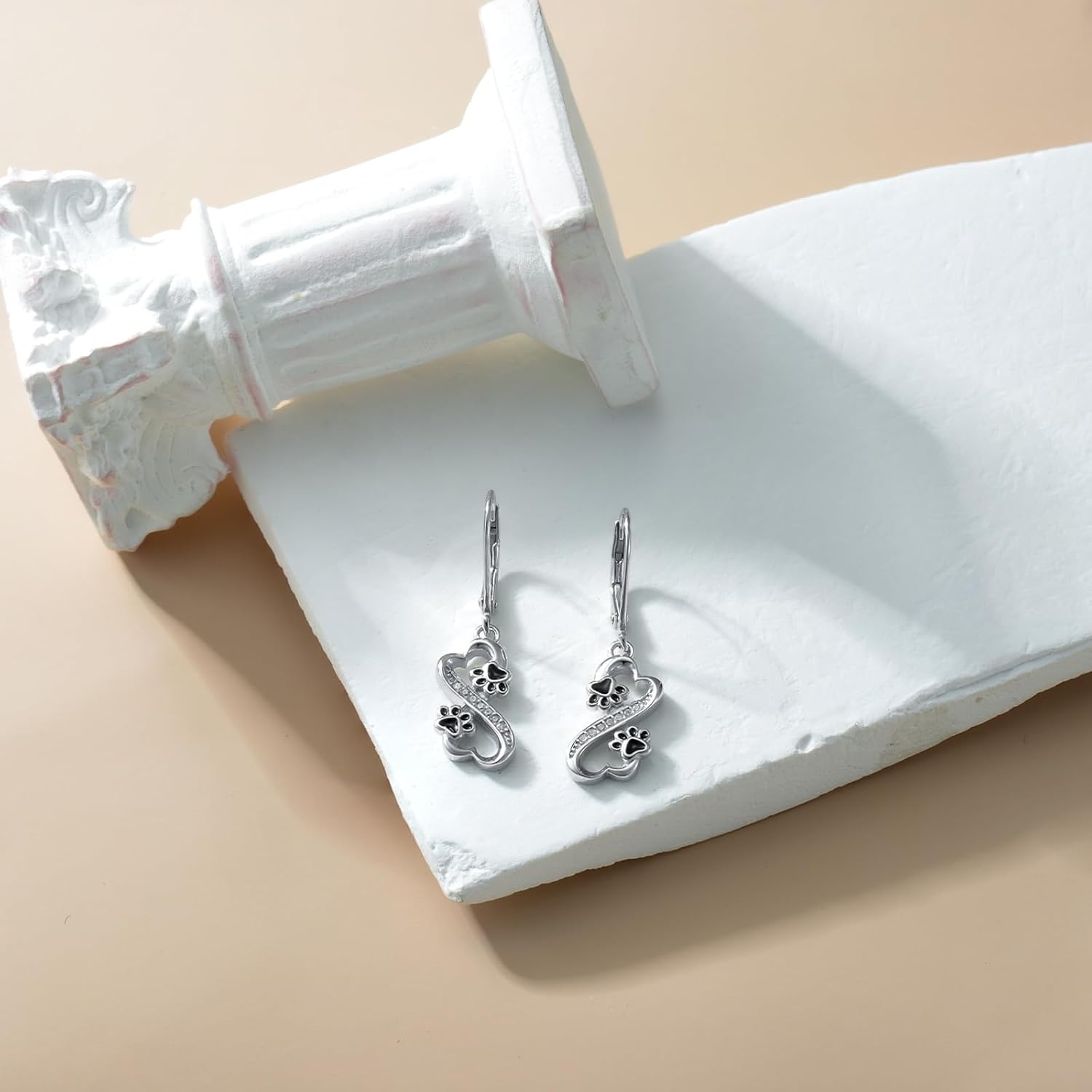 Heart Animal Earrings 925 Sterling Silver Animal Dangle Drop Earrings Jewelry Gifts for Women Animal Lovers