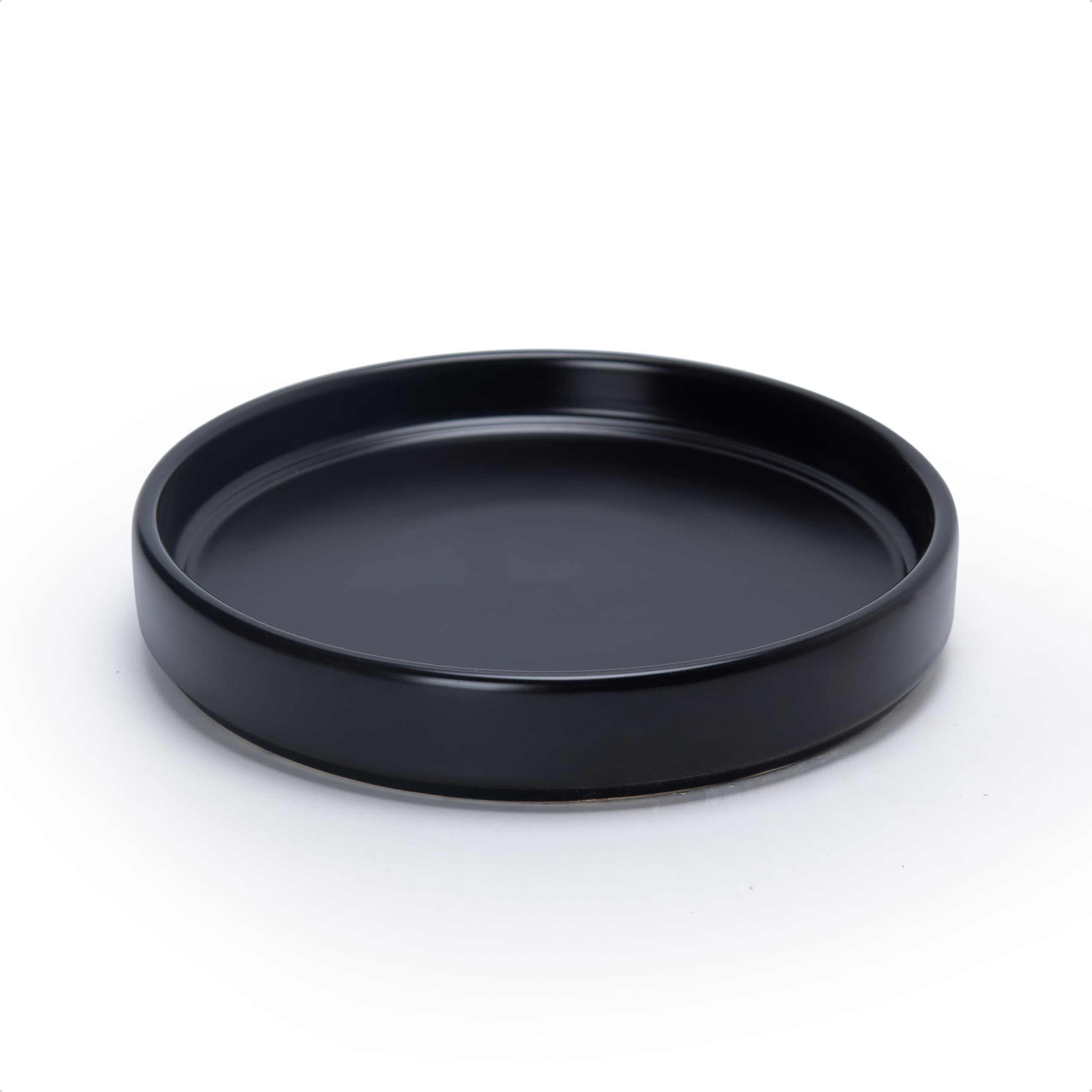 Black Ceramic Plant Saucer - Drainage Tray -24