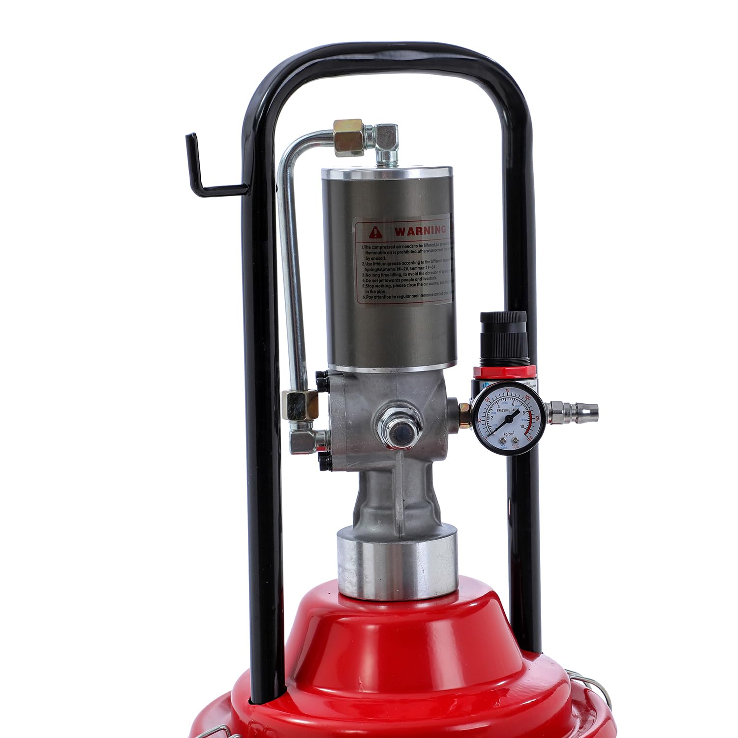 KATSU Tools Bomba de Grasa Neumática 12L Bomba de Engrase con Aire a Presión Dispensador de Pistola de Grasa de Aire Portátil con 12ft Manguera, 450 Bar, para Maquinaria de Automóviles y Camiones