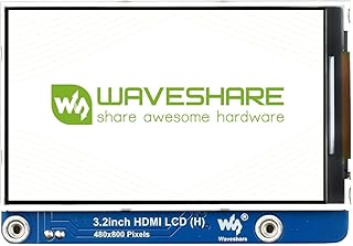 Waveshare 3.2inch HDMI IPS LCD Display (H) 480×800 Resolution Monitor Support Viewing Angle 160° Adjustable Brightness No Touch for Raspberry Pi/Jetson Nano/PC