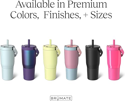 Miniatura 3 de BrüMate Resa 25oz Vaso de Viaje 100% A Prueba de Fugas con Asa y Pajilla  Pajilla Flexible SoftSip  Funda de Silicona para Durabilidad  Acero