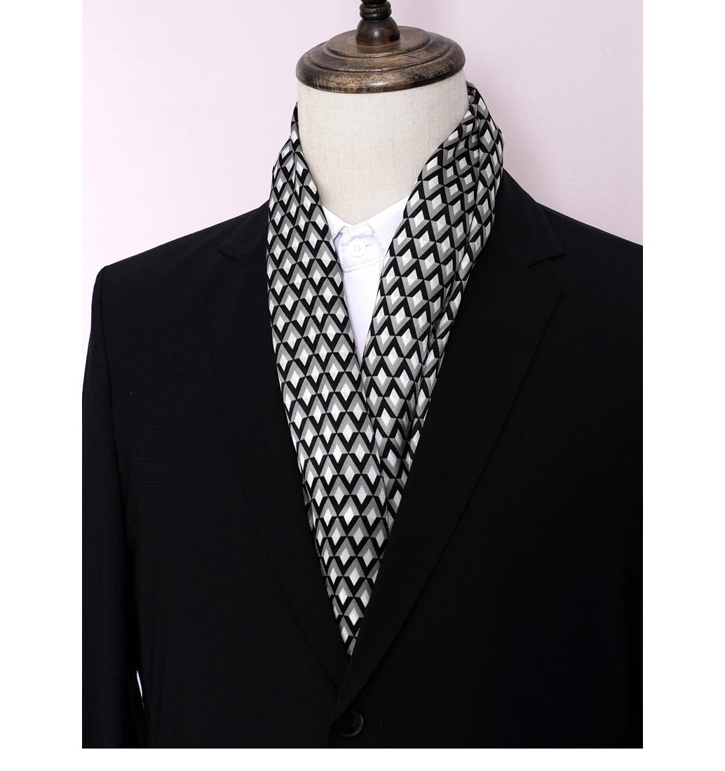 Foulard en Soie Vintage pour Homme, 100% Pure, Motif Classique, Double Couche, imprimé Gentleman